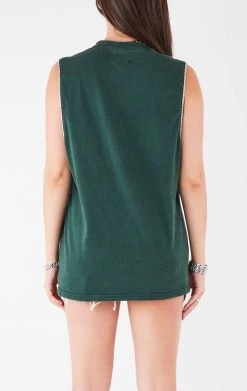 FURST OF A KIND VINTAGE RHINESTONE TRIM SLEEVELESS TEE VINTAGE COLLEGE