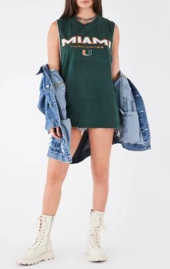 FURST OF A KIND VINTAGE RHINESTONE TRIM SLEEVELESS TEE VINTAGE COLLEGE