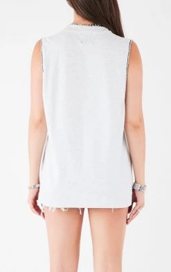 FURST OF A KIND VINTAGE COLLEGE VINTAGE RHINESTONE TRIM SLEEVELESS TEE