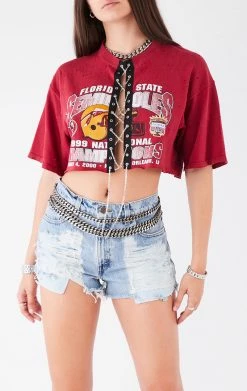 FURST OF A KIND VINTAGE CHAIN LACE UP TEE VINTAGE CHAINS