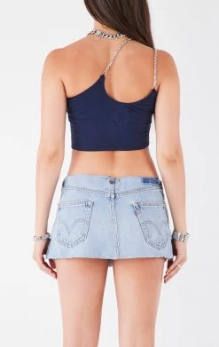 FURST OF A KIND VINTAGE ONE SHOULDER DOUBLE CHAIN STRAP TANK