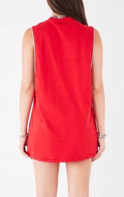 FURST OF A KIND VINTAGE RHINESTONE TRIM SLEEVELESS TEE VINTAGE NFL