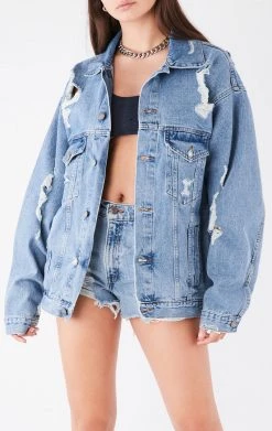 FURST OF A KIND VINTAGE GRAPHIC BACK INSERT DENIM JACKET VINTAGE DENIM JACKETS