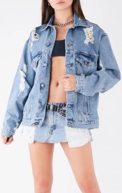 FURST OF A KIND VINTAGE SPORTS VINTAGE GRAPHIC BACK INSERT DENIM JACKET