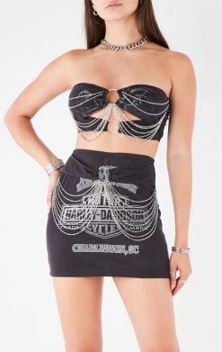 FURST OF A KIND VINTAGE WATERFALL CHAIN TUBE TOP AND SKIRT SET FESTIVAL