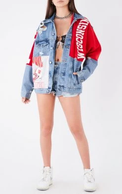 LF Official Shop 28 FURST OF A KIND VINTAGE DENIM JACKETS VINTAGE SPLICED PATCHWORK DENIM JACKET