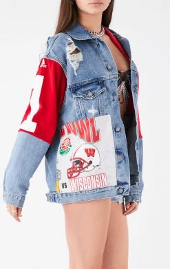 FURST OF A KIND VINTAGE DENIM JACKETS VINTAGE SPLICED PATCHWORK DENIM JACKET