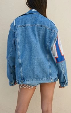FURST OF A KIND VINTAGE DENIM JACKETS VINTAGE SPLICED PATCHWORK DENIM JACKET