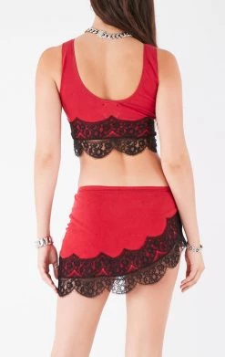 FURST OF A KIND VINTAGE NFL VINTAGE LACE TRIM TANK AND SKIRT SET