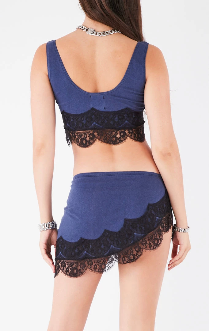 FURST OF A KIND VINTAGE LACE TRIM TANK AND SKIRT SET VINTAGE NFL 5 FURST OF A KIND VINTAGE LACE TRIM TANK AND SKIRT SET VINTAGE NFL