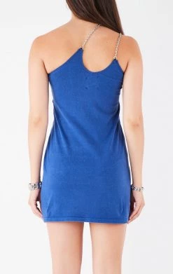 FURST OF A KIND VINTAGE CHAINS VINTAGE ONE SHOULDER DOUBLE CHAIN STRAP DRESS