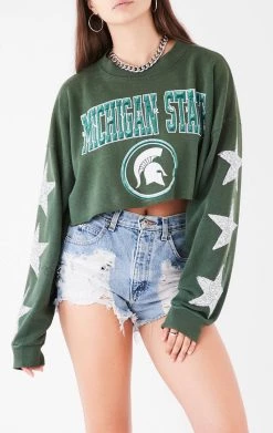 FURST OF A KIND VINTAGE STAR PATCH CROPPED SWEATSHIRT VINTAGE COLLEGE