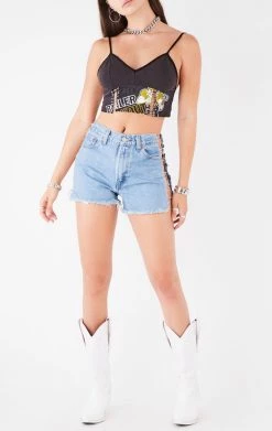 FURST OF A KIND VINTAGE DOUBLE PIN FRONT CROPPED TANK