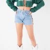 FURST OF A KIND VINTAGE CHAIN LACE UP CROP SWEATSHIRT