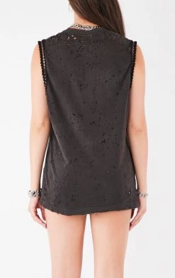FURST OF A KIND VINTAGE CHAINS VINTAGE CHAIN TRIM SLEEVELESS TEE