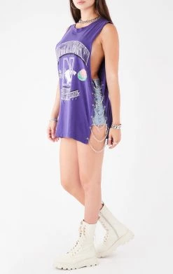 FURST OF A KIND VINTAGE CHAINS VINTAGE CHAIN SIDE SLEEVELESS TEE