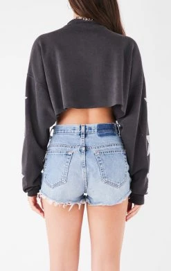 FURST OF A KIND VINTAGE STAR PATCH CROPPED SWEATSHIRT