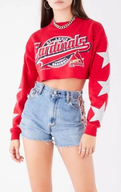 FURST OF A KIND VINTAGE STAR PATCH CROPPED SWEATSHIRT
