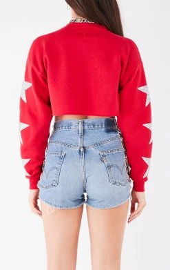 FURST OF A KIND VINTAGE STAR PATCH CROPPED SWEATSHIRT