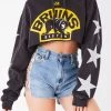 FURST OF A KIND VINTAGE SPORTS VINTAGE STAR PATCH CROPPED HOODIE