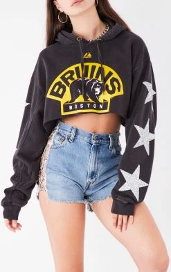 FURST OF A KIND VINTAGE SPORTS VINTAGE STAR PATCH CROPPED HOODIE