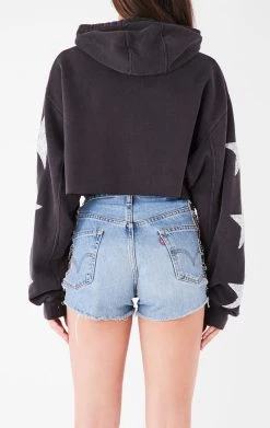 FURST OF A KIND VINTAGE SPORTS VINTAGE STAR PATCH CROPPED HOODIE