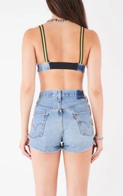 FURST OF A KIND VINTAGE JERSEY AND DENIM BRA TOP VINTAGE NFL