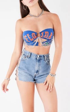 FURST OF A KIND VINTAGE CUT OUT WATERFALL CHAIN TUBE TOP