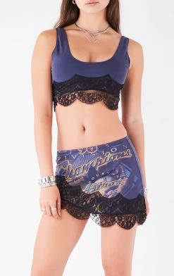 FURST OF A KIND VINTAGE LACE TRIM TANK AND SKIRT SET VINTAGE SPORTS