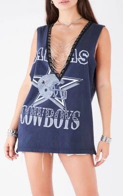 FURST OF A KIND VINTAGE CHAINS VINTAGE DEEP V CHAIN SLEEVELESS TEE