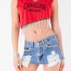 FURST OF A KIND VINTAGE RHINESTONE FRINGE ASYMMETRICAL RHINESTONE FRINGE SLEEVELESS CROP TEE 2 FURST OF A KIND VINTAGE RHINESTONE FRINGE ASYMMETRICAL RHINESTONE FRINGE SLEEVELESS CROP TEE