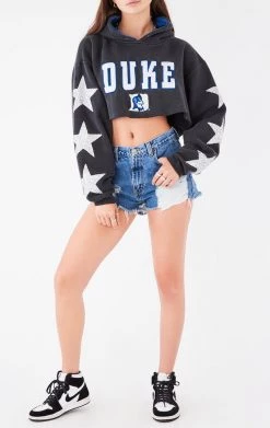 FURST OF A KIND VINTAGE COLLEGE VINTAGE STAR PATCH CROPPED HOODIE