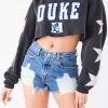 FURST OF A KIND VINTAGE COLLEGE VINTAGE STAR PATCH CROPPED HOODIE