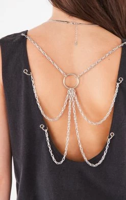 FURST OF A KIND VINTAGE CHAIN OVERLAY CUTOUT BACK SLEEVELESS TEE