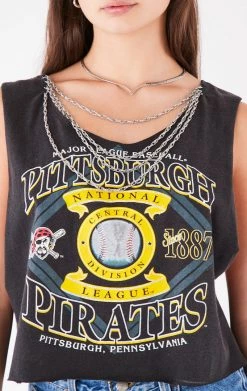FURST OF A KIND VINTAGE CHAIN OVERLAY CUTOUT BACK SLEEVELESS TEE