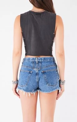 FURST OF A KIND VINTAGE CHAINS VINTAGE CHAIN SIDE SLEEVELESS CROPPED TEE