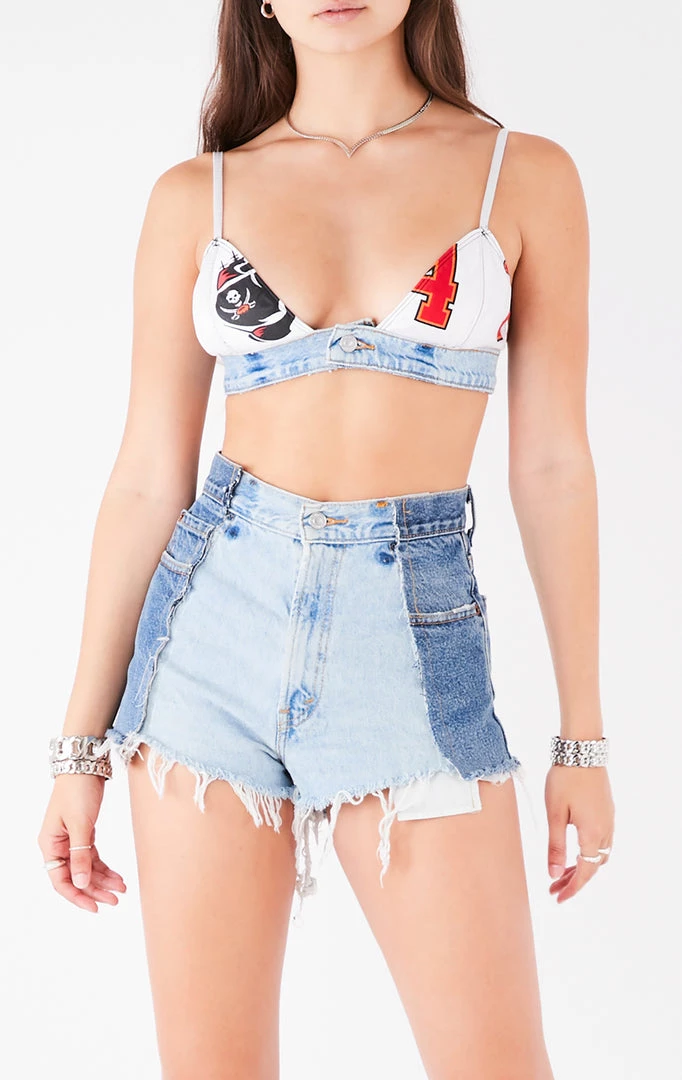 FURST OF A KIND VINTAGE NFL VINTAGE JERSEY AND DENIM BRA TOP 5 FURST OF A KIND VINTAGE NFL VINTAGE JERSEY AND DENIM BRA TOP
