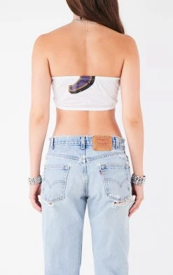 FURST OF A KIND VINTAGE CHAINS VINTAGE JERSEY CUT OUT CHAIN HALTER TOP