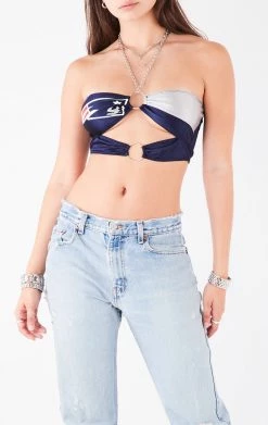 FURST OF A KIND VINTAGE JERSEY CUT OUT CHAIN HALTER TOP VINTAGE CHAINS