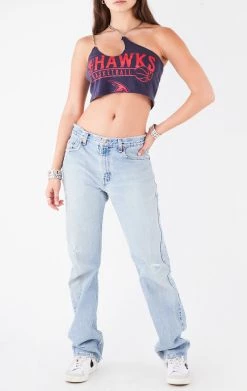 FURST OF A KIND VINTAGE ONE SHOULDER DOUBLE CHAIN STRAP TANK