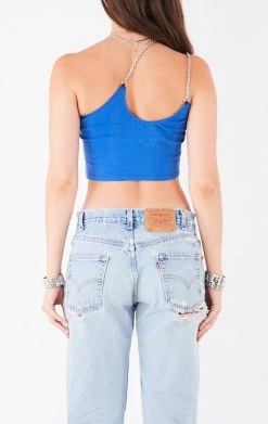 FURST OF A KIND VINTAGE ONE SHOULDER DOUBLE CHAIN STRAP TANK VINTAGE CHAINS