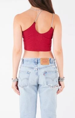 FURST OF A KIND VINTAGE ONE SHOULDER DOUBLE CHAIN STRAP TANK VINTAGE CHAINS