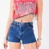 FURST OF A KIND ASYMMETRICAL RHINESTONE FRINGE SLEEVELESS CROP TEE