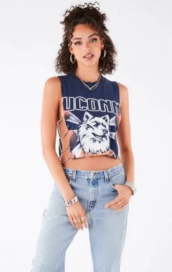 FURST OF A KIND VINTAGE CHAINS VINTAGE CHAIN SIDE SLEEVELESS CROPPED TEE