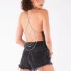 FURST OF A KIND VINTAGE HALTER NECK WATERFALL CHAIN BACK TOP VINTAGE CHAINS
