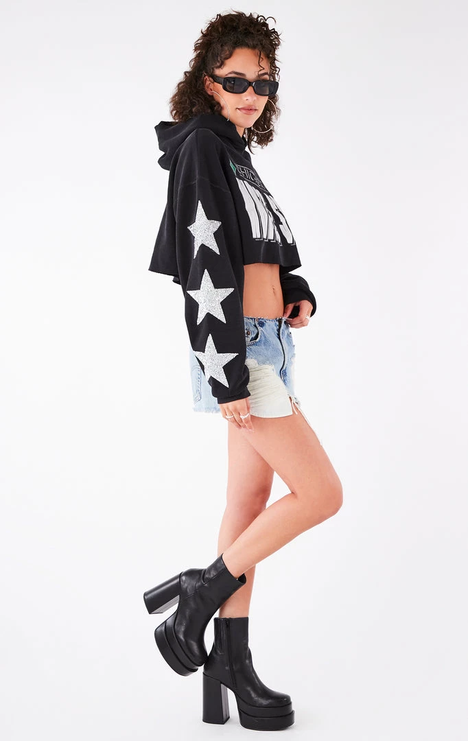 FURST OF A KIND VINTAGE STAR PATCH CROPPED HOODIE VINTAGE SPORTS 4 FURST OF A KIND VINTAGE STAR PATCH CROPPED HOODIE VINTAGE SPORTS