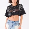 FURST OF A KIND FESTIVAL VINTAGE PIN AND CHAIN CROPPED TEE
