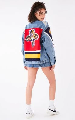 FURST OF A KIND VINTAGE SPORTS VINTAGE GRAPHIC BACK INSERT DENIM JACKET