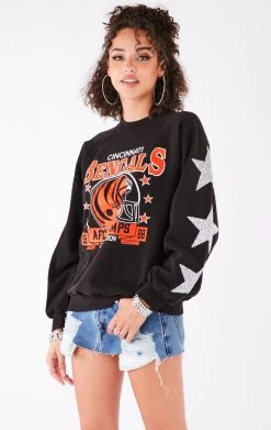 FURST OF A KIND VINTAGE STARS VINTAGE SILVER STAR PATCH SWEATSHIRT