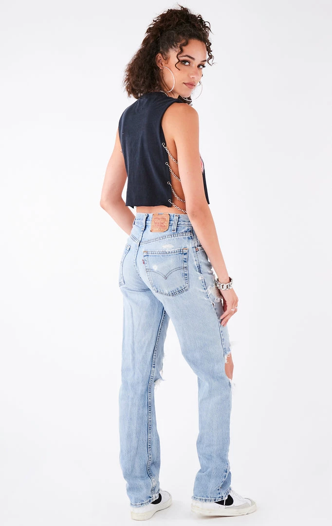 FURST OF A KIND VINTAGE CHAIN SIDE SLEEVELESS CROPPED TEE VINTAGE CHAINS 5 FURST OF A KIND VINTAGE CHAIN SIDE SLEEVELESS CROPPED TEE VINTAGE CHAINS